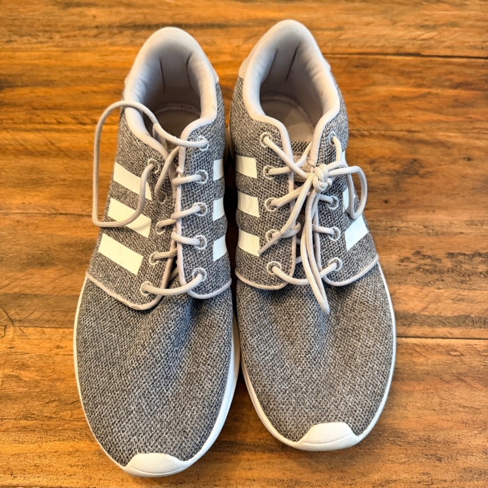 Adidas Cloudfoam Lite Racer Mens 9 Grey White Running Shoes AW4313‎ - Picture 3 of 8